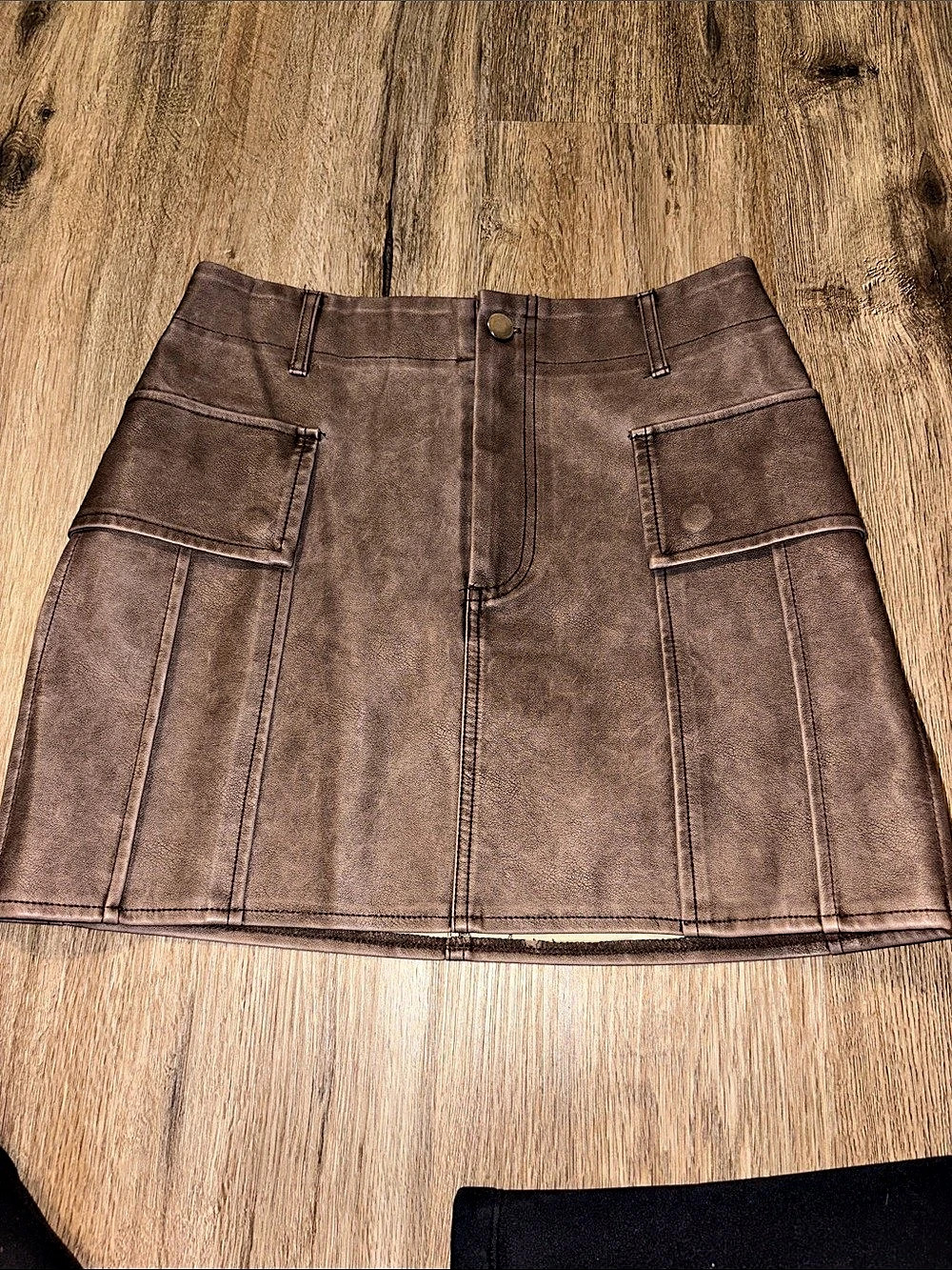 She + Sky Cargo Mini Skirt in Brown Like New